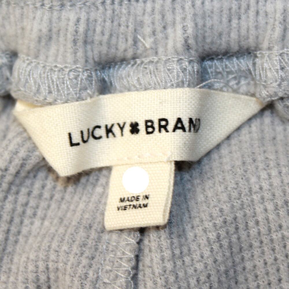 Lucky Brand Cloud Waffle Pants Knit Light Gray Tie Waist Pocket Casual XL - Picture 7 of 7